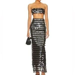 NWT- Lover's and Friends Blaze Metallic Skirt Set